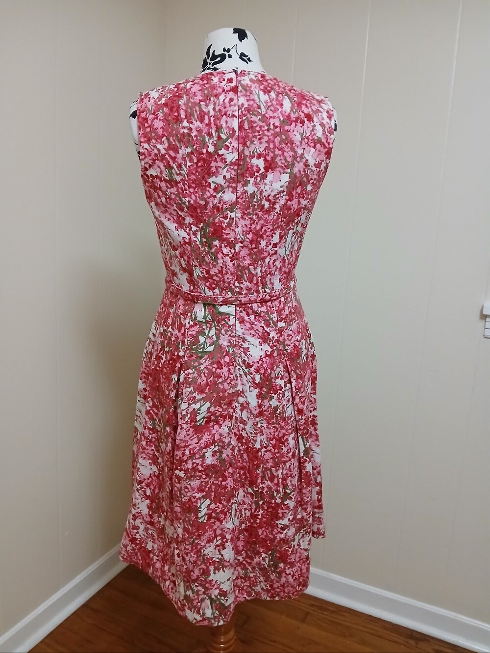 Talbots Linen Floral Sleeveless Midi Dress with Belt - Picture 8 of 12